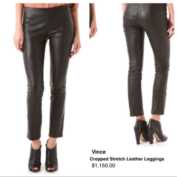 vince cropped leather pants